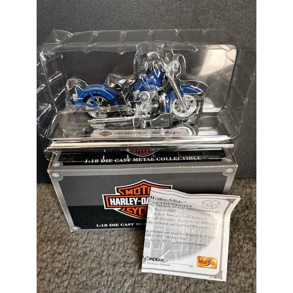 NEW Maisto 2002 Harley Davidson 1953 74FL Hydra-Glide Motorcycle Die Cast 1:18